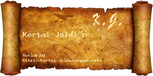 Kertai Jolán névjegykártya